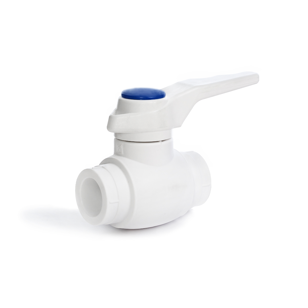 Шаровой кран Fusitek полипропиленовый для холодой воды сфера из ABS Белый