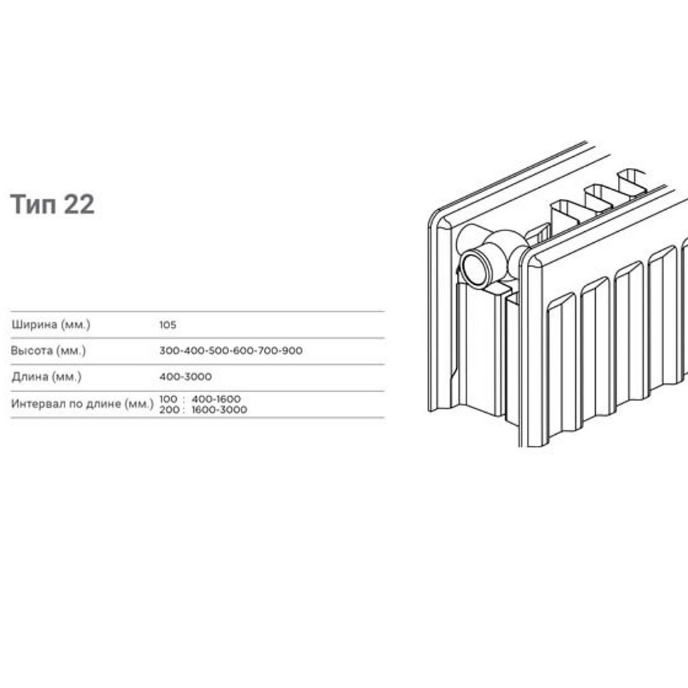 Стальной панельный радиатор Warmhaus Compact - Белый — изображение 2